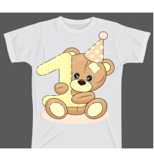 Термоналіпка на одяг День народження 1 рік ведмедик 