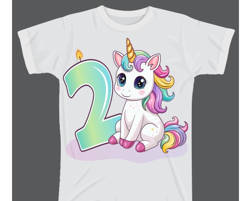 Термоналіпка на одяг День народження 2 єдиноріг