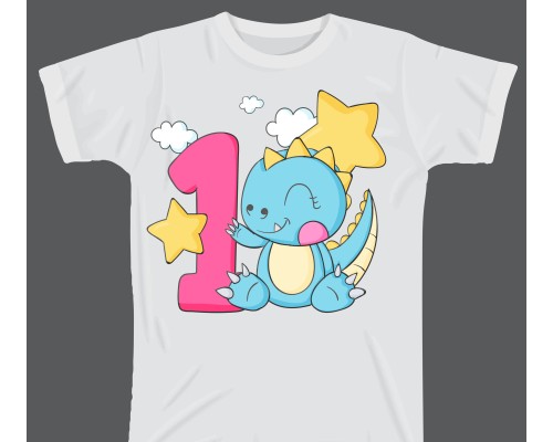 Термоналіпка на одяг день народження 1 рік Дракоша