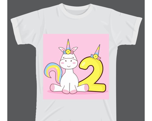 Термоналіпка на одяг День народження 2 роки Єдиноріг