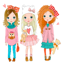 Термонаклейка на одяг  Три дівчинки 