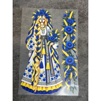 Термоналіпка на одяг Мотанка  з квітами