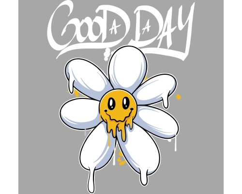 Термоналіпка на одяг Ромашка напис Good day