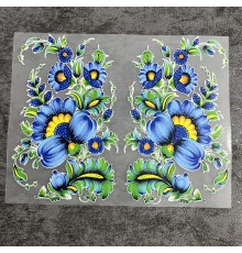 Термонаклейка, термоналіпка Квіти сині Розпис