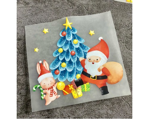 Термоналіпка на одяг Санта Ялинка