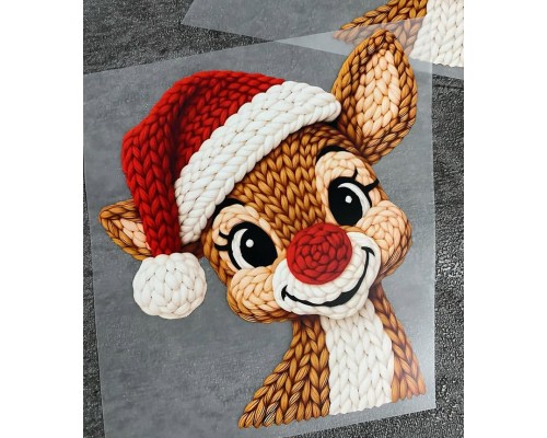 Термоналіпка/наліпка на одяг Оленятко новорічна