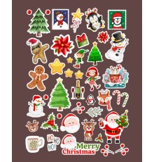 Термоналіпка на одяг Новорічні стікери набір/без фона 