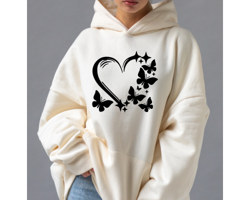 Термоналіпка на одяг Метелики Серце 19*18 см