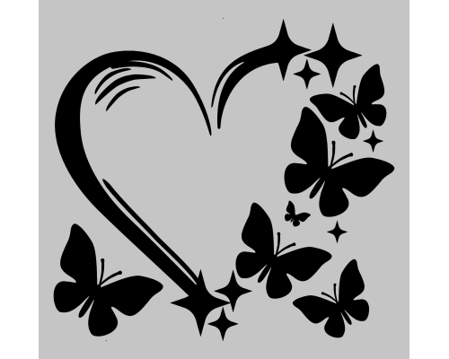 Термоналіпка на одяг Метелики Серце 19*18 см