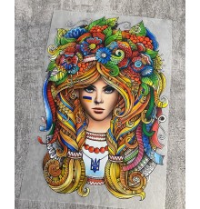 Термонаклейка на одяг Дівчина Україна 