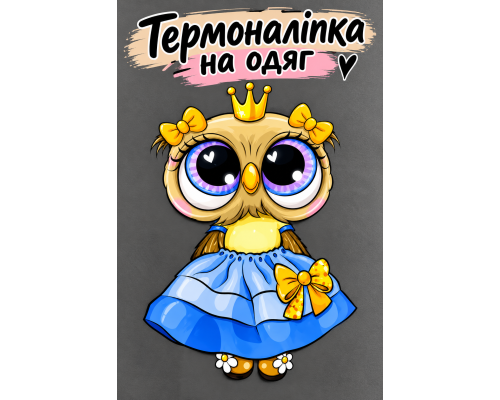 Термонаклейка на дитячий одяг Сова 002