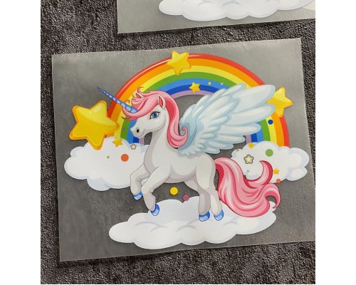 Термоналіпка на одяг Єдиноріг веселка