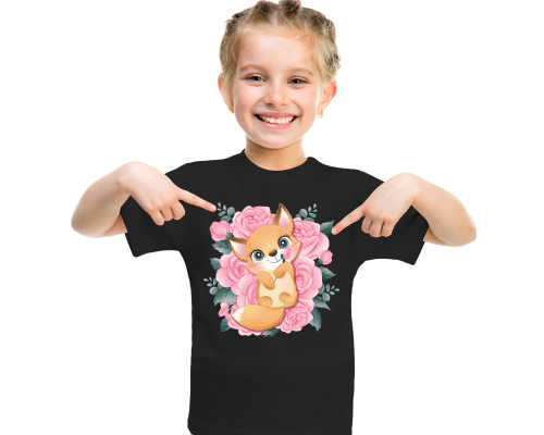 Термоналіпка на одяг Лисичка в квітах