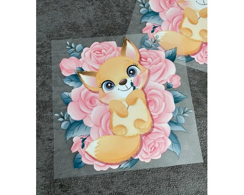 Термоналіпка на одяг Лисичка в квітах