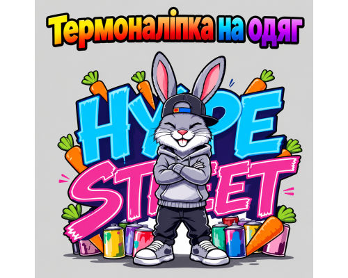 Термоналіпка на одяг  Кролик HYPE STREET